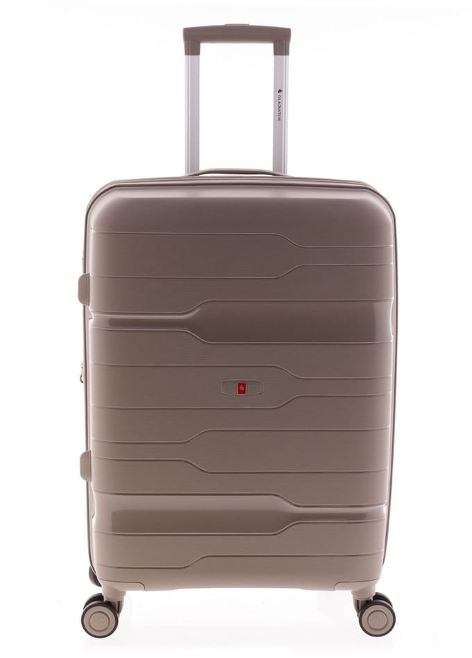 Gladiator Boxing Middelgrote Koffer 67 cm - 70/80 liter - Expandable - TSA slot - Beige