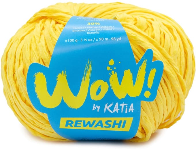 Katia WOW Rewashi - 64 geel - Lintgaren met Twist