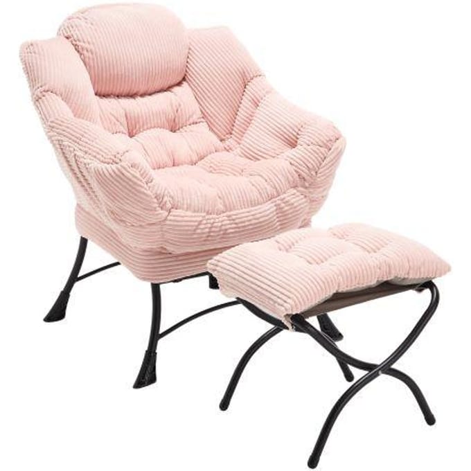 Fauteuil inclinable - MUVOE - Modèle standard - Rose - Repose‑pieds intégré - Dossier ergonomique rose