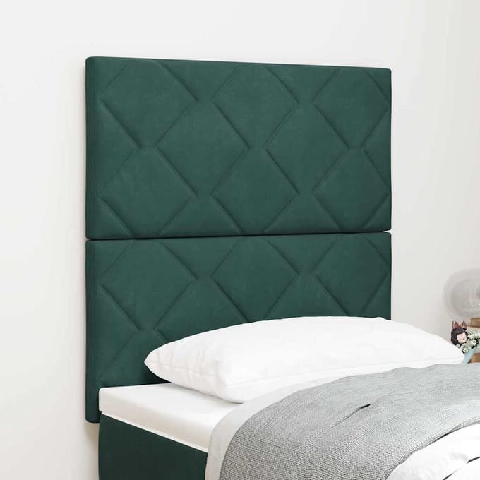 vidaXL - Hoofdbord - Donkergroen - 80 - cm - Fluweel