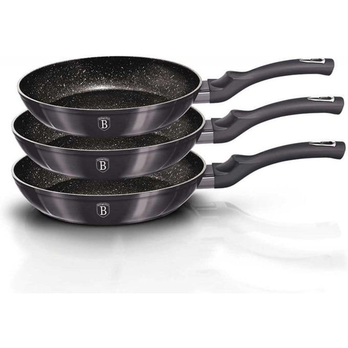 Berlinger Haus Carbon Pro Serie - Pannenset - Granieten Coating - Ø20, Ø24, Ø28 cm