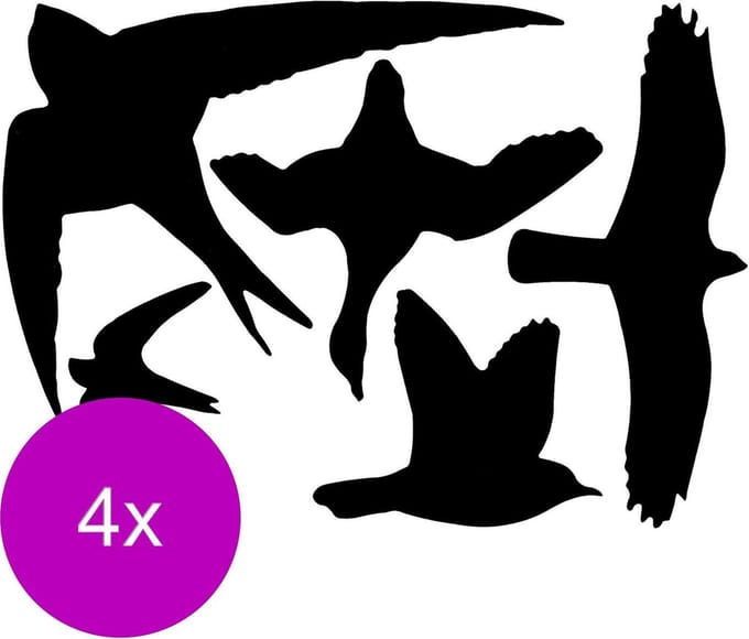 Best For Birds Raamstickers Vogel Assorti - Afweermiddel - 4 x
