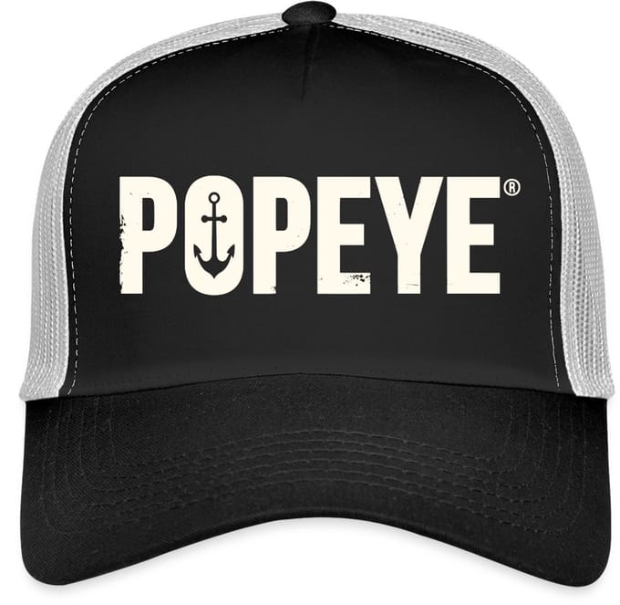 Popeye White Titel Trucker Cap
