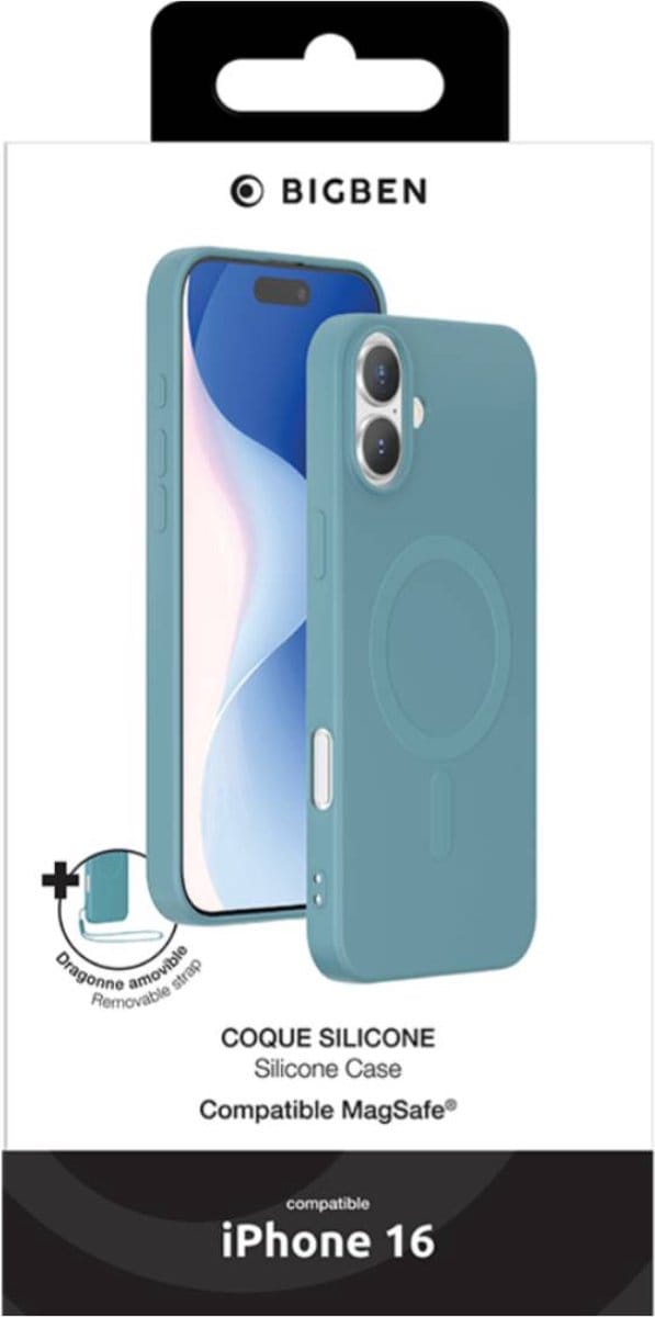 Bigben Connected, Hoesje geschikt voor iPhone 16 - MagSafe, Groen
