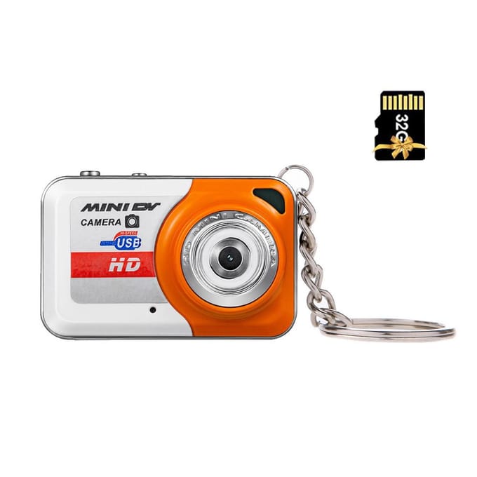 Andoer X6 draagbare Ultra Mini High Denifition digitale camera Mini DV met 32 ​​GB geheugenkaart oranje