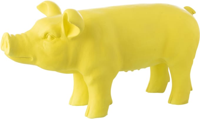J-Line figuur Varken Buiten - kunststof - geel