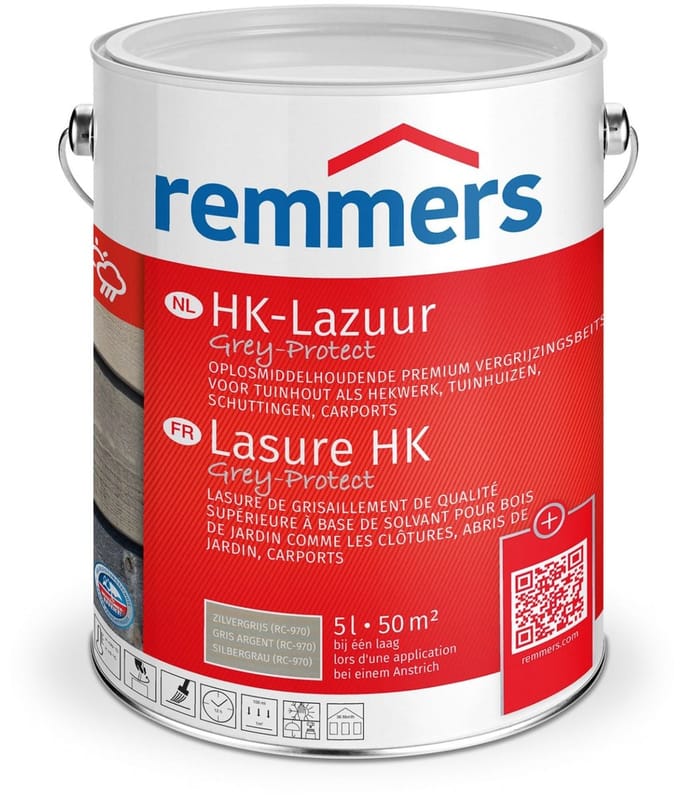 Remmers HK-Lazuur 3in1 [PLUS] - Zilvergrijs - 5 liter