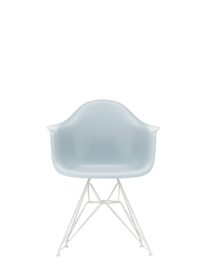 Vitra DAR Eames Plastic Armchair - ijsgrijs RE - wit