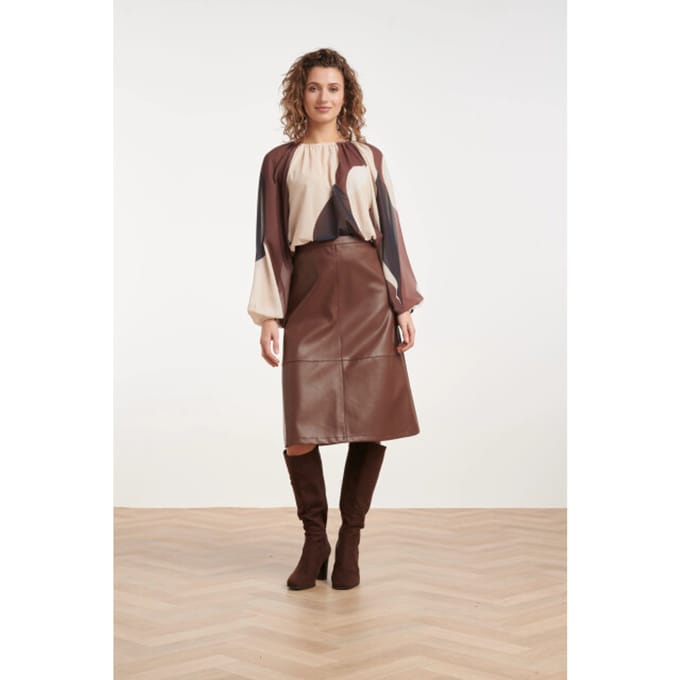 Smashed Lemon Midi rok van faux leather |