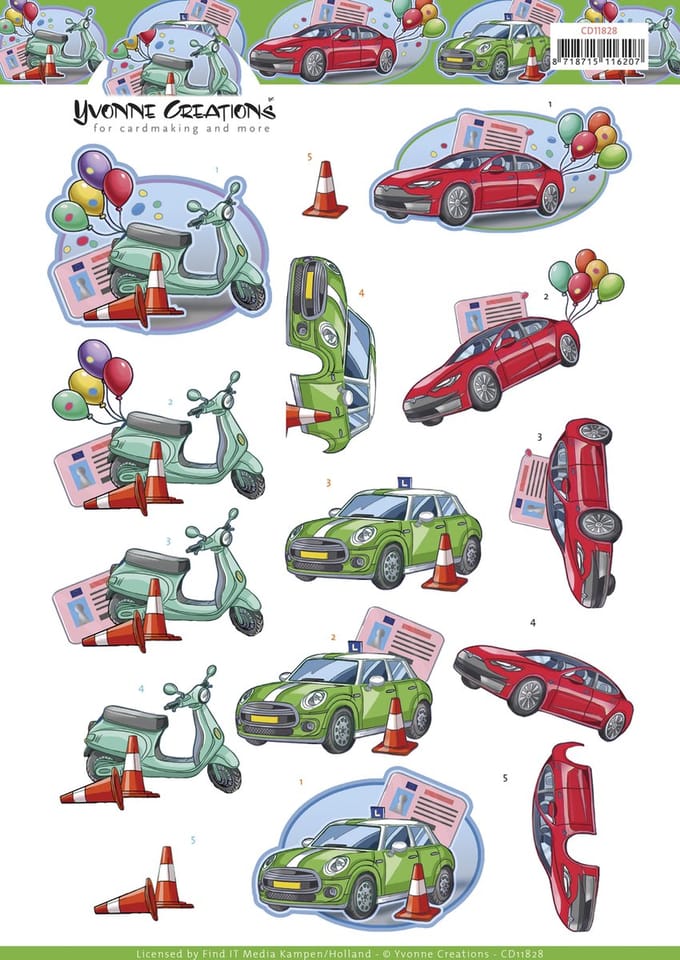 3D Cutting Sheet - Yvonne Creations - Drivers License 1 stuk