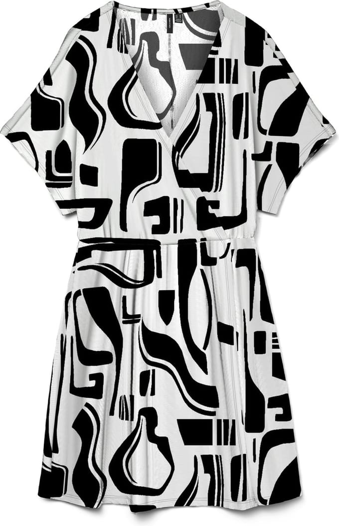 VERO MODA - VMMERVE SS SHORT WRAP DRESS JRS SB2 - Dames - Maxi jurken