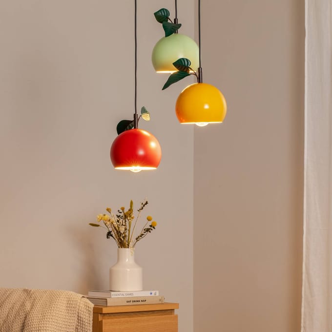 Luminex Hanglamp Apple mix, kleurrijk, metaal, Ø 42 cm, 3-lamps, E27