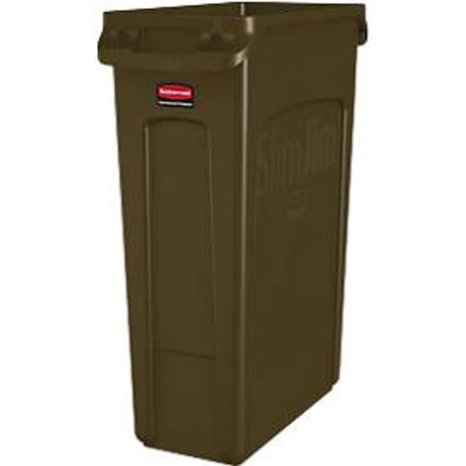 Slim Jim® afvalbak, 87 liter, bruin