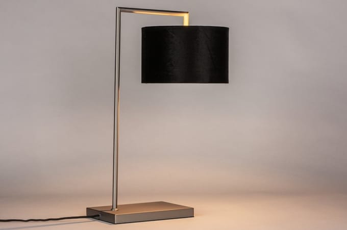 Lumidora Tafellamp 31078 - BRED - E27 - Zwart - Goud - Staalgrijs - Metaal