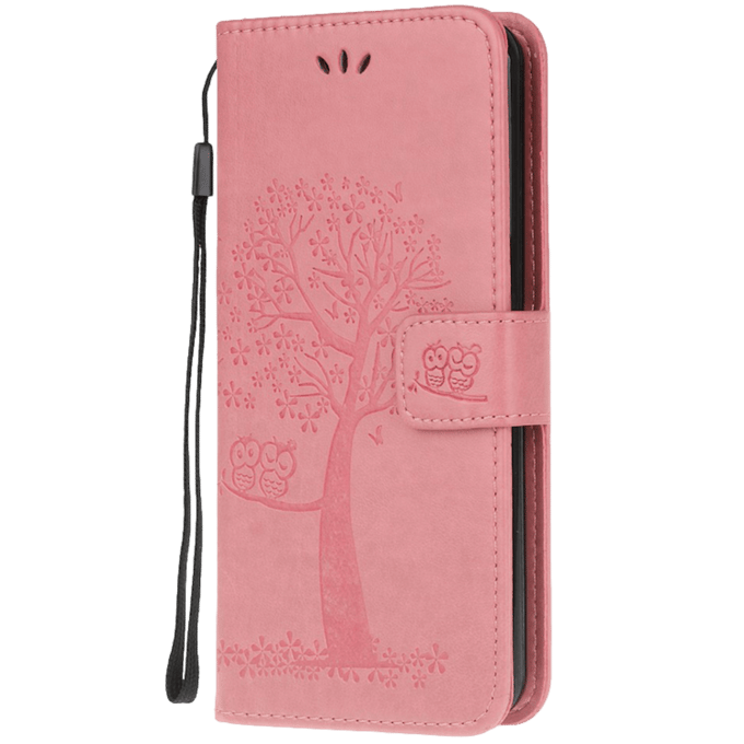 Comfycase Samsung Galaxy S21 Ultra Uiltjes Bookcase Hoesje Roze