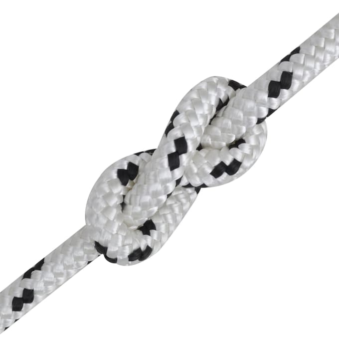 vidaXL - Boottouw - gevlochten - 10 - mm - 250 - m - polyester - wit
