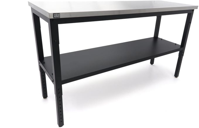 Werkbank met RVS Blad 152 cm (Op Hoogte Instelbaar) 1000 KG Belastbaar