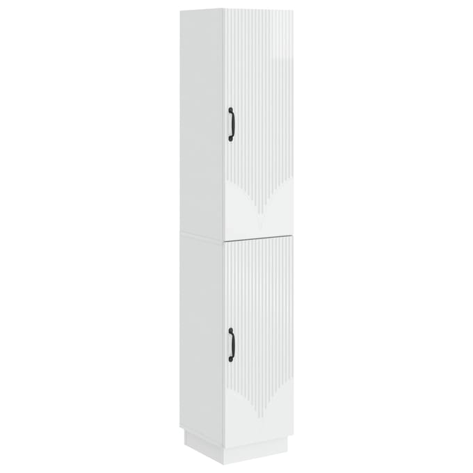 vidaXL - Kast - Set - 2 - st - Hoogglans - Wit - Bewerkt - hout