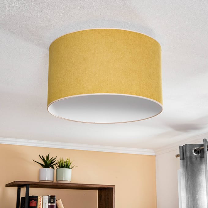 Duolla Plafondlamp Pastel Roller Ø 45 cm mosterd