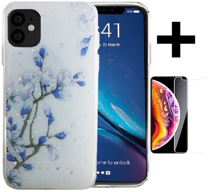 Hoesje Geschikt voor Apple iPhone 12 mini silicone/iphone 12 mini/ hoesje/TPU back cover print + Gratis screenprotector (1)