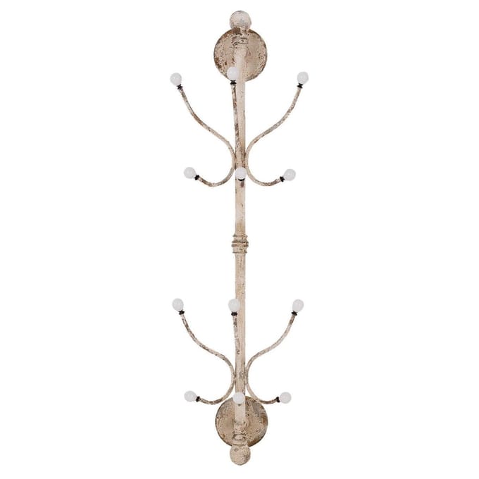 Clayre & Eef Wandkapstok 28x22x100 cm Wit IJzer