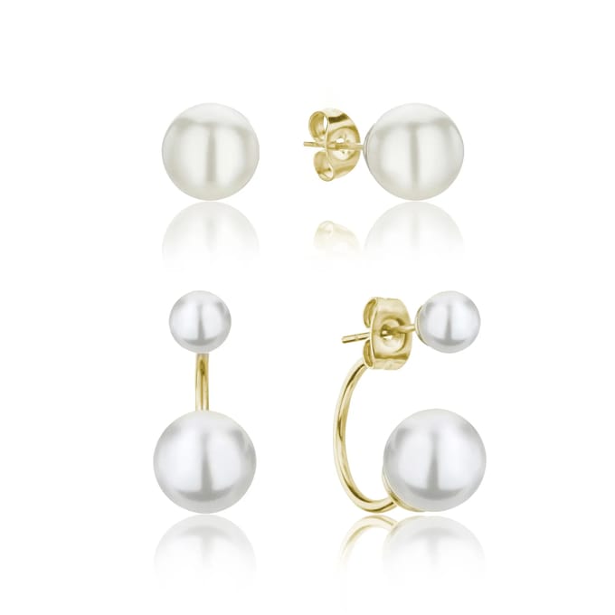Set van 2 paar damesoorbellen Isabella Ford Agata Pearl