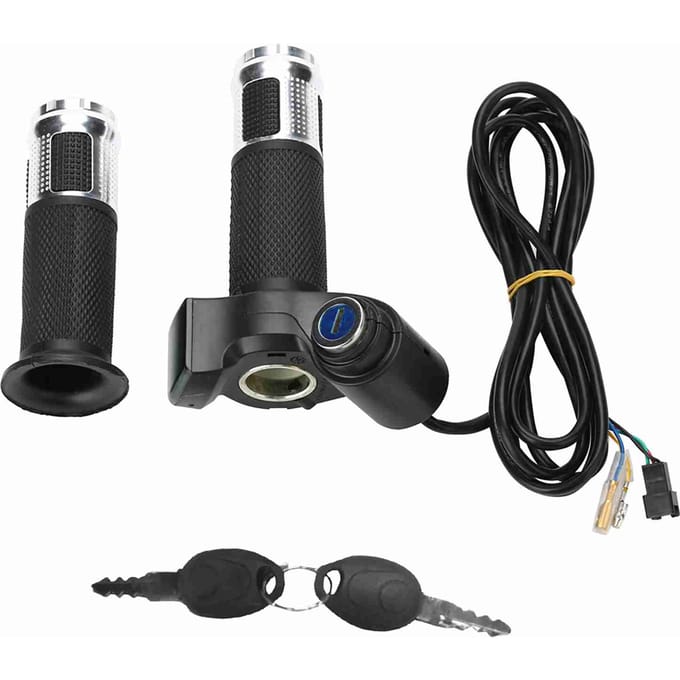 5-draads LED Spanningsdisplay Draaigreep Universeel Voor 12-99V Ebike Scooter(zilver) zilver