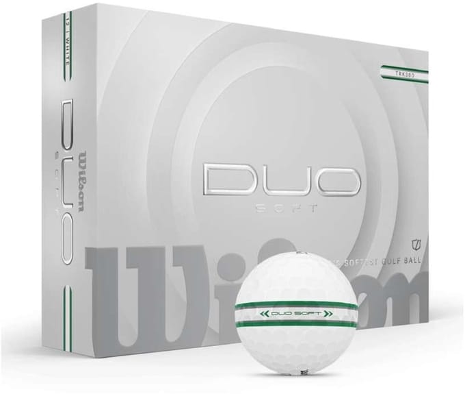 Wilson DUO Soft TRK360 Golfballen 2025 - Wit Groen - 12 Stuks