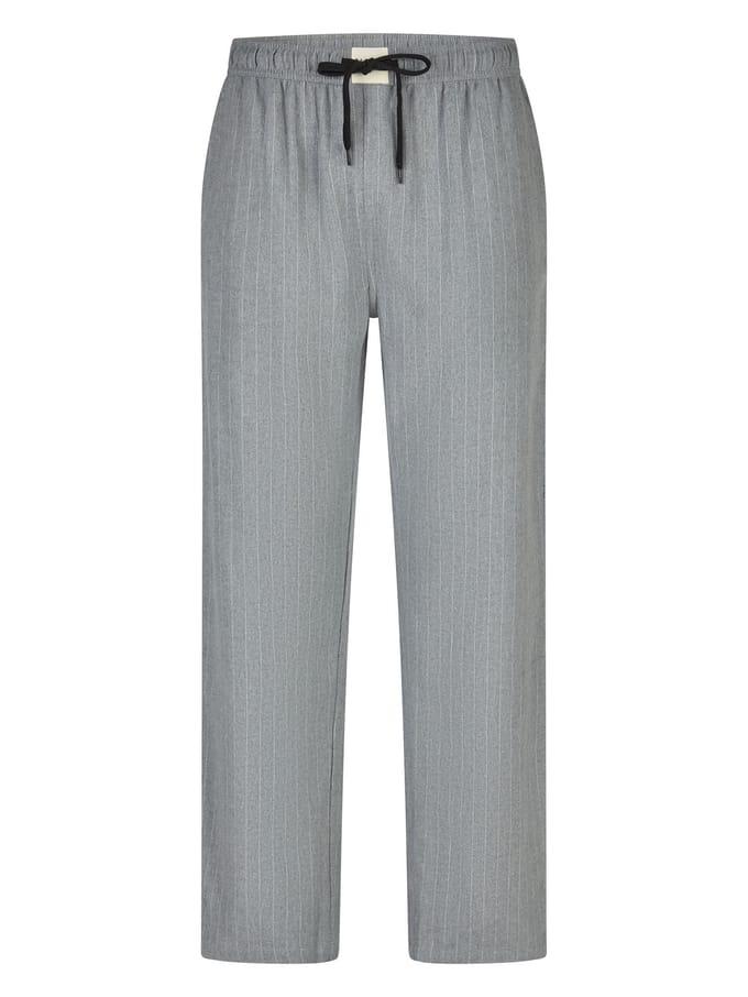 Phil & Co Lange Heren Pyjama Set Met Flanellen Pyjamabroek Grijs - Maat M