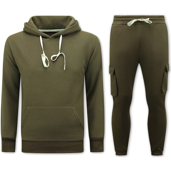 Heren Trainingspakken Volwassenen - Oversized joggingpak - Dik Geweven - Bruin