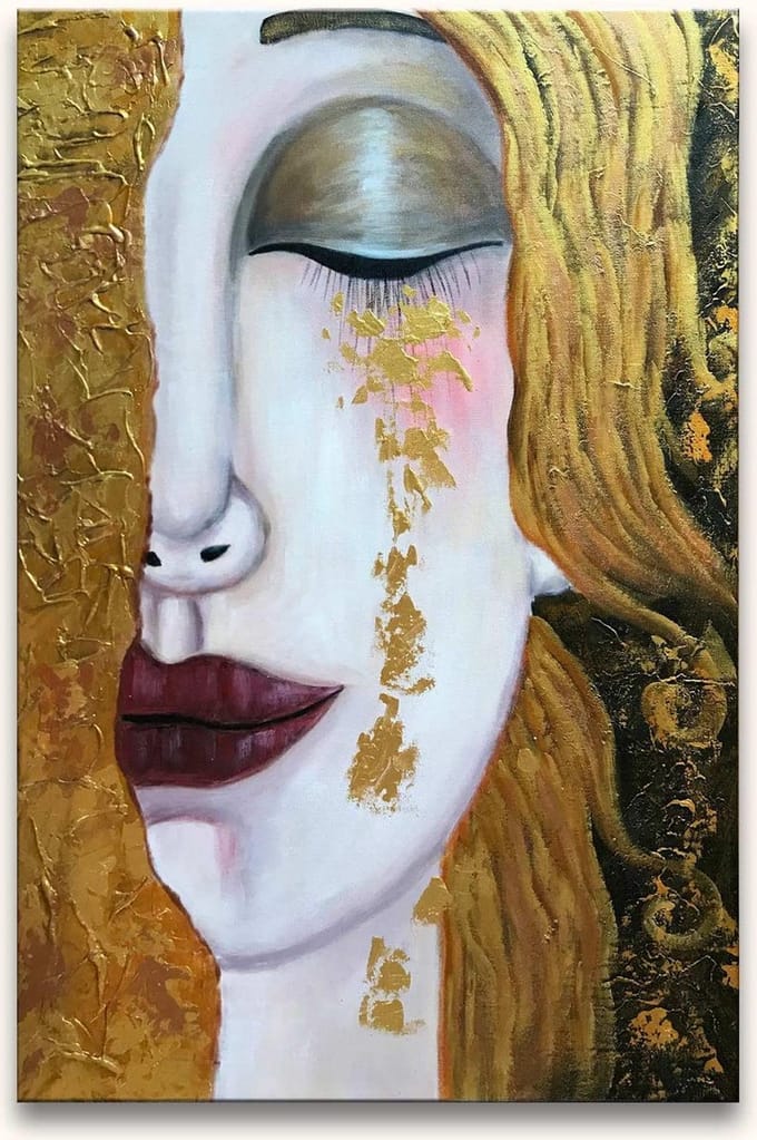 Handgeschilderd olieverfschilderij - olieverf op canvas - Gustav Klimt 'Gouden Tranen'