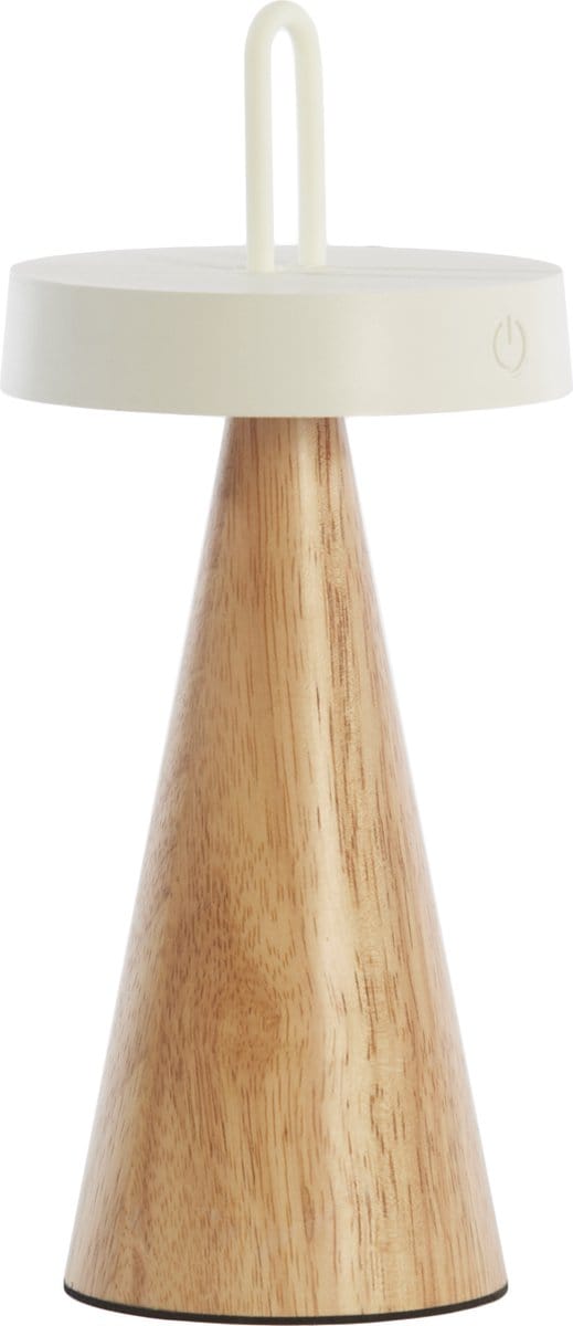 Light&living Tafellamp LED Ø13x28,5 cm ANKENTA crème+hout naturel