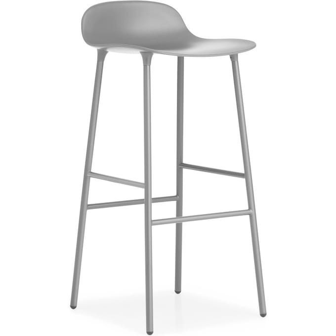 Normann Copenhagen - Form barkruk met metalen frame - 75 cm - grijs - 4 - 6 Wochen