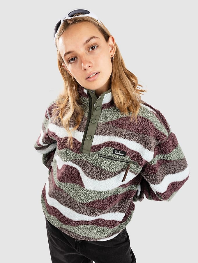 Blue Tomato Wavy Polar Teddy Half-Zip Fleece Trui groen