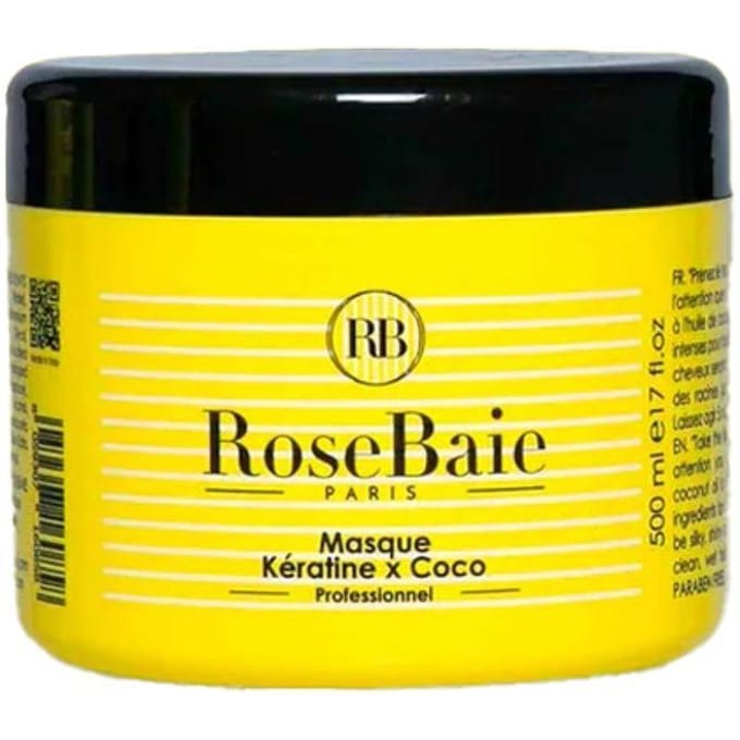 Masque - ROSEBAIE - Kératine x Coco - 500 ml - Sans sulfates - Sans parabens