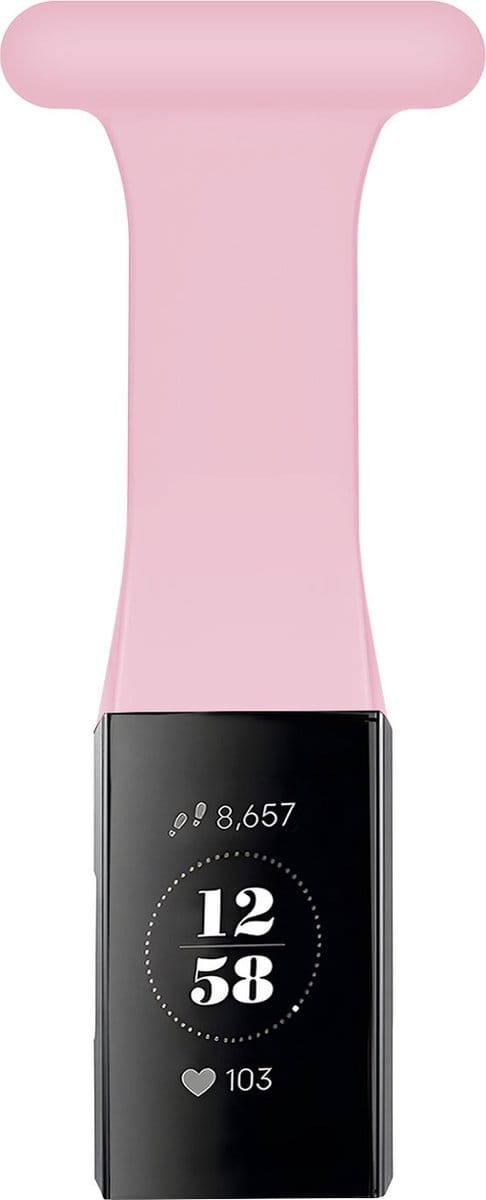 Strap-it Activity tracker bandje - siliconen verpleegkundige band - geschikt voor Fitbit Charge 3 / Fitbit Charge 4 - roze