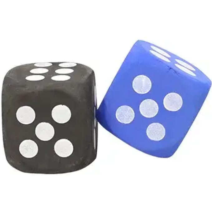 Set van 3 superveilige schuimrubberen dobbelstenen Softee
