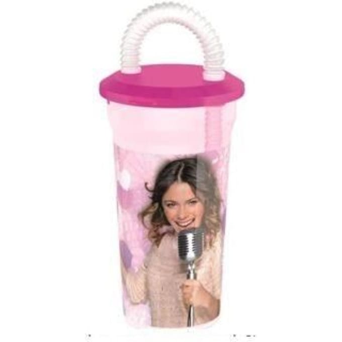 Gobelet à paille - Disney - Violetta - 430 ml - Mélamine - Violet violet