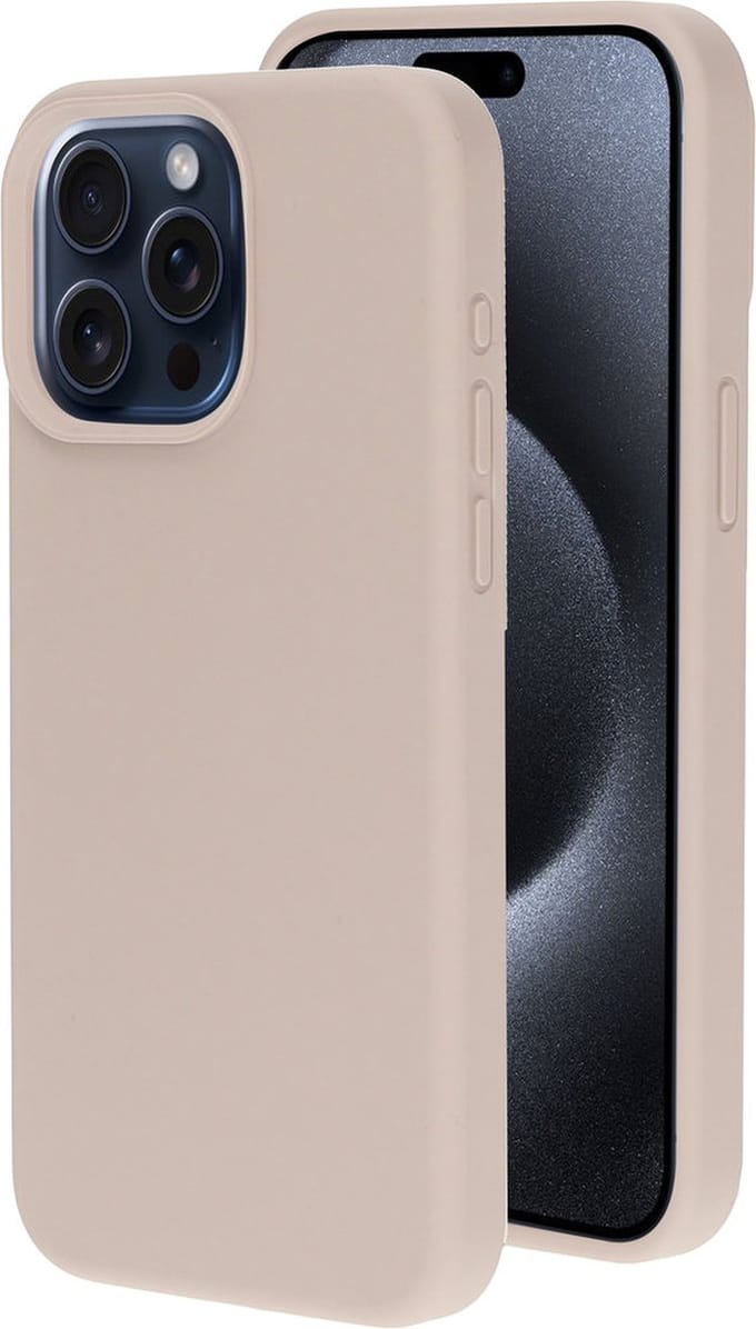Mobiparts hoesje geschikt voor de Apple iPhone 15 Pro Max - Siliconen - Beige Roze