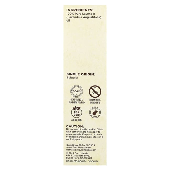 100% Pure & Natuurlijke Essentiële Olie, Echte Lavendel, 15 ml (0.5 fl oz)