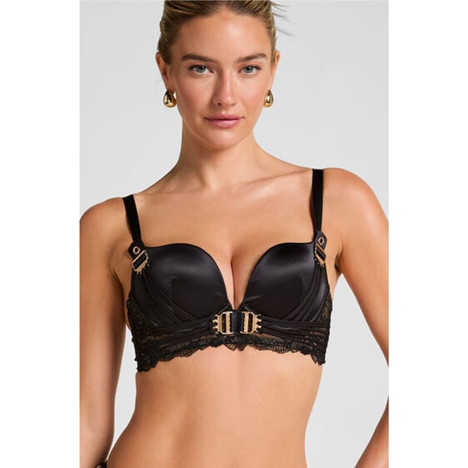 Hunkemöller Voorgevormde push-up longline beugel bh Avela Zwart