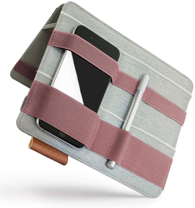 beblau FOLD Portable desktop organizer attachable to your devices Fabric Accessory Holder, Purple
