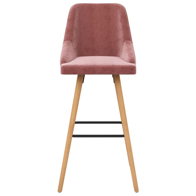 vidaXL - Barkrukken - 2 - st - fluweel - roze