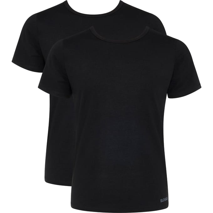 sloggi men GO ABC 2.0 O-Neck 2P Heren Ondershirt - Zwart - Maat S