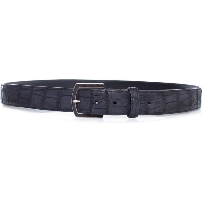Loro Piana alligatorriem van blauw leer