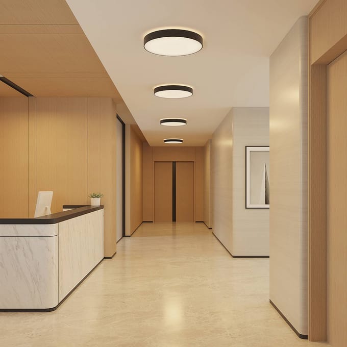 Arcchio LED plafondlamp Vanida, zwart, Ø 60 cm, omhoog/omlaag