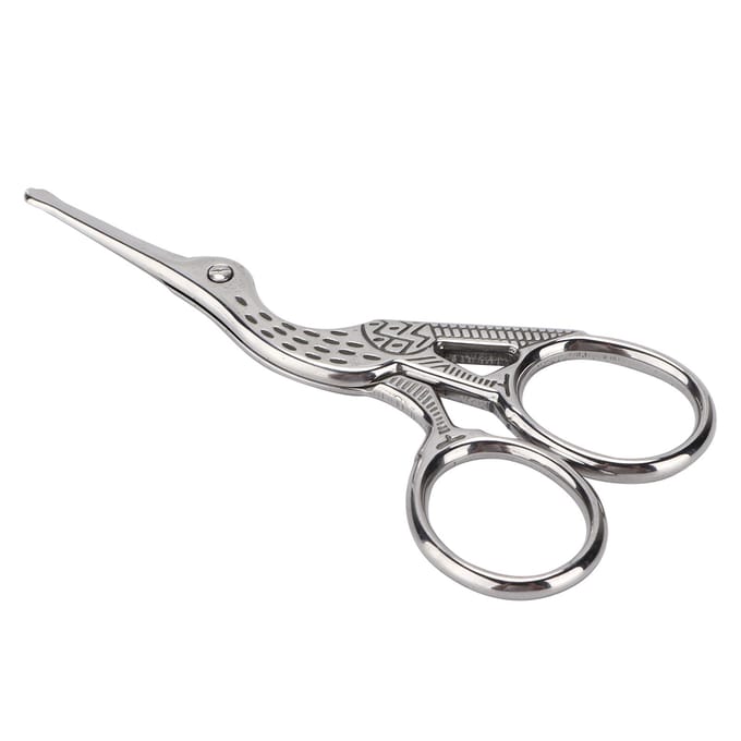 Ciseaux design grue en acier inoxydable, style rétro, pour couture, broderie, bricolage, artisanat, argent gray