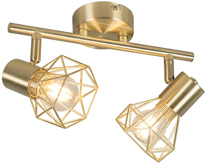 QAZQA mosh sl - Plafond spot - 2 lichts - H 185 mm - Goud/messing