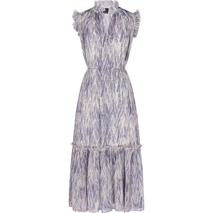 Faina Jurk Dames Blauw Veelkleurig