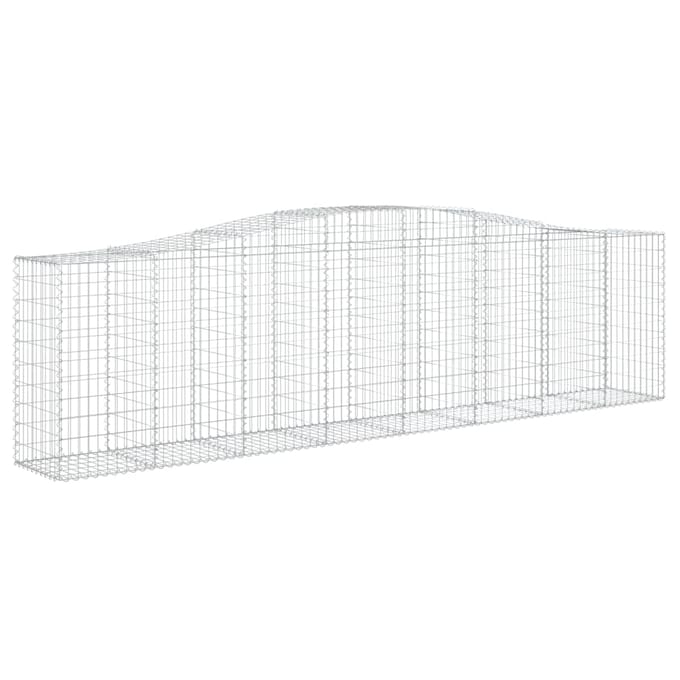 vidaXL - Schanskorf - gewelfd - 400x50x100/120 - cm - gegalvaniseerd - ijzer